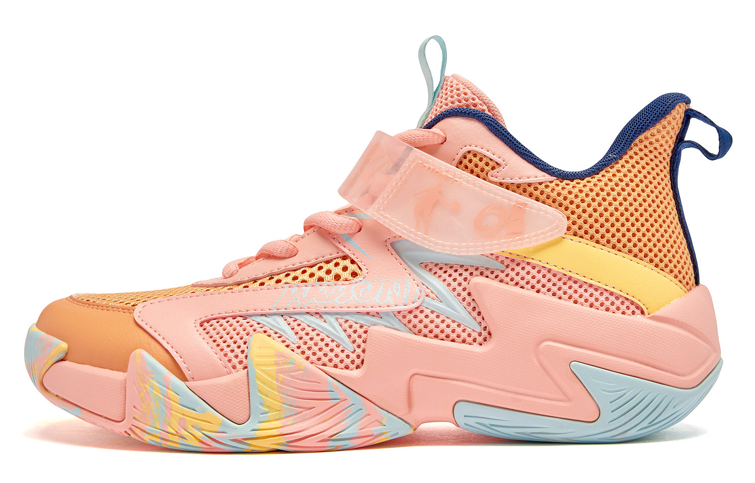 

Амортизирующие, износостойкие детские баскетбольные кроссовки mid top orange QIAODAN, оранжевый