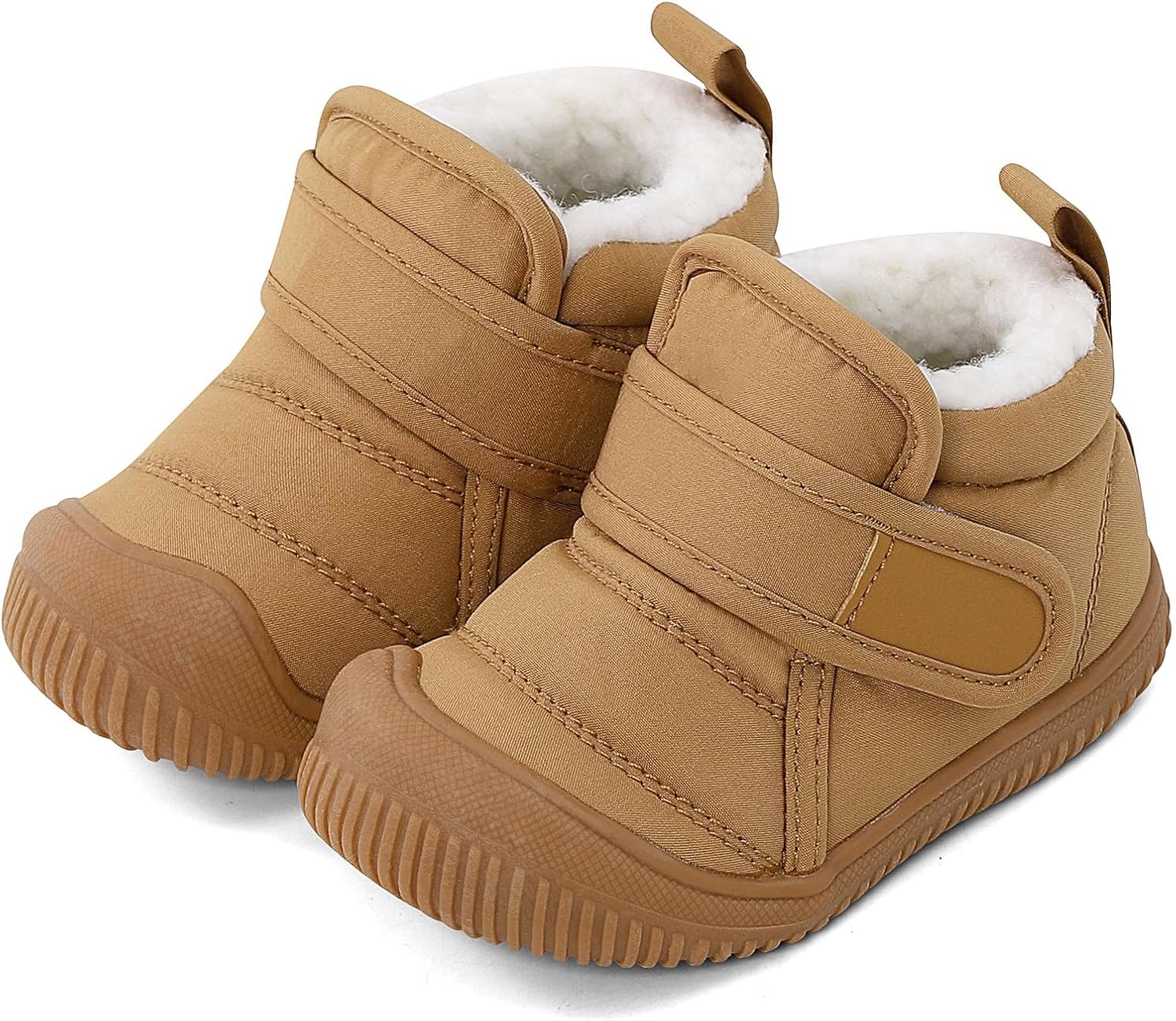 

MK MATT KEELY Детская зимняя обувь для мальчиков и девочек, малышей, с плюшевой подкладкой, снежные ботинки, мягкая подошва, нескользящие, для прогулок на улице, сапожки с искусственным мехом, Brown