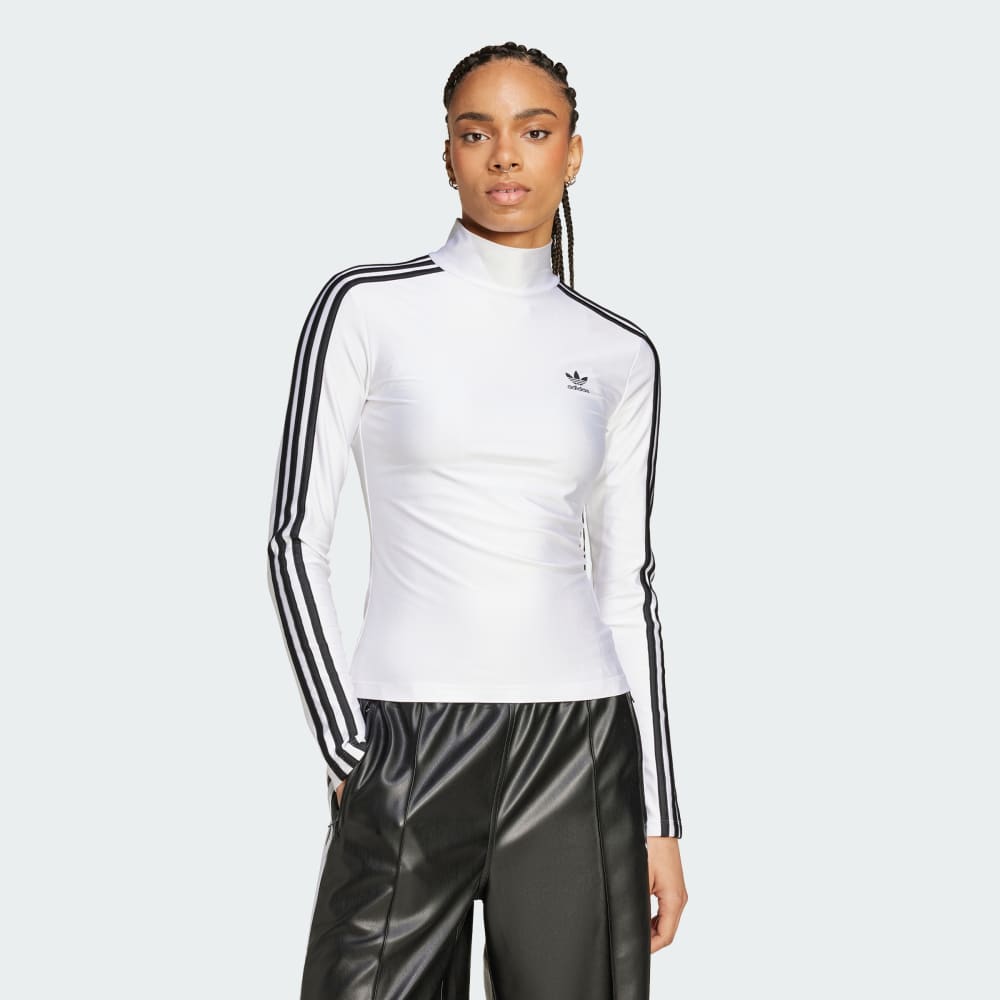 

Лонгслив Adidas Adicolor 3-Stripes Turtleneck Long Sleeve Tee, белый