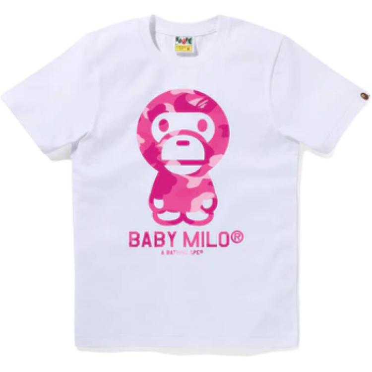 

Камуфляжная футболка с мультяшной обезьянкой, женская A BATHING APE, белый