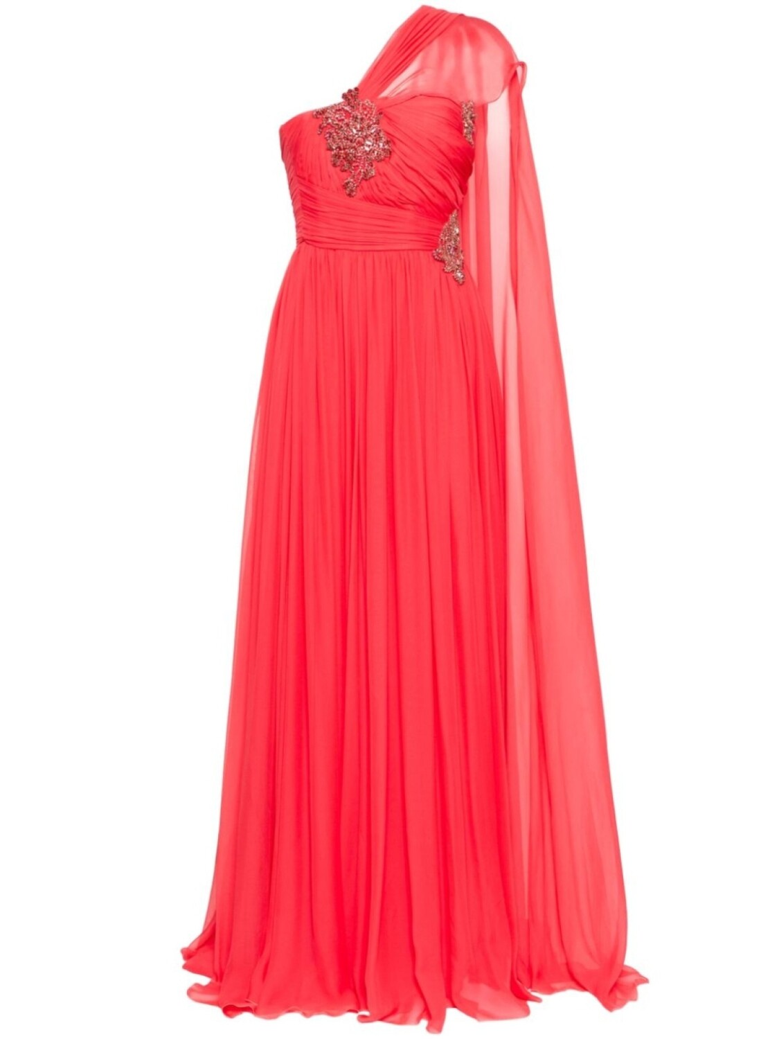 

Zuhair Murad шифоновое платье из шелка, розовый