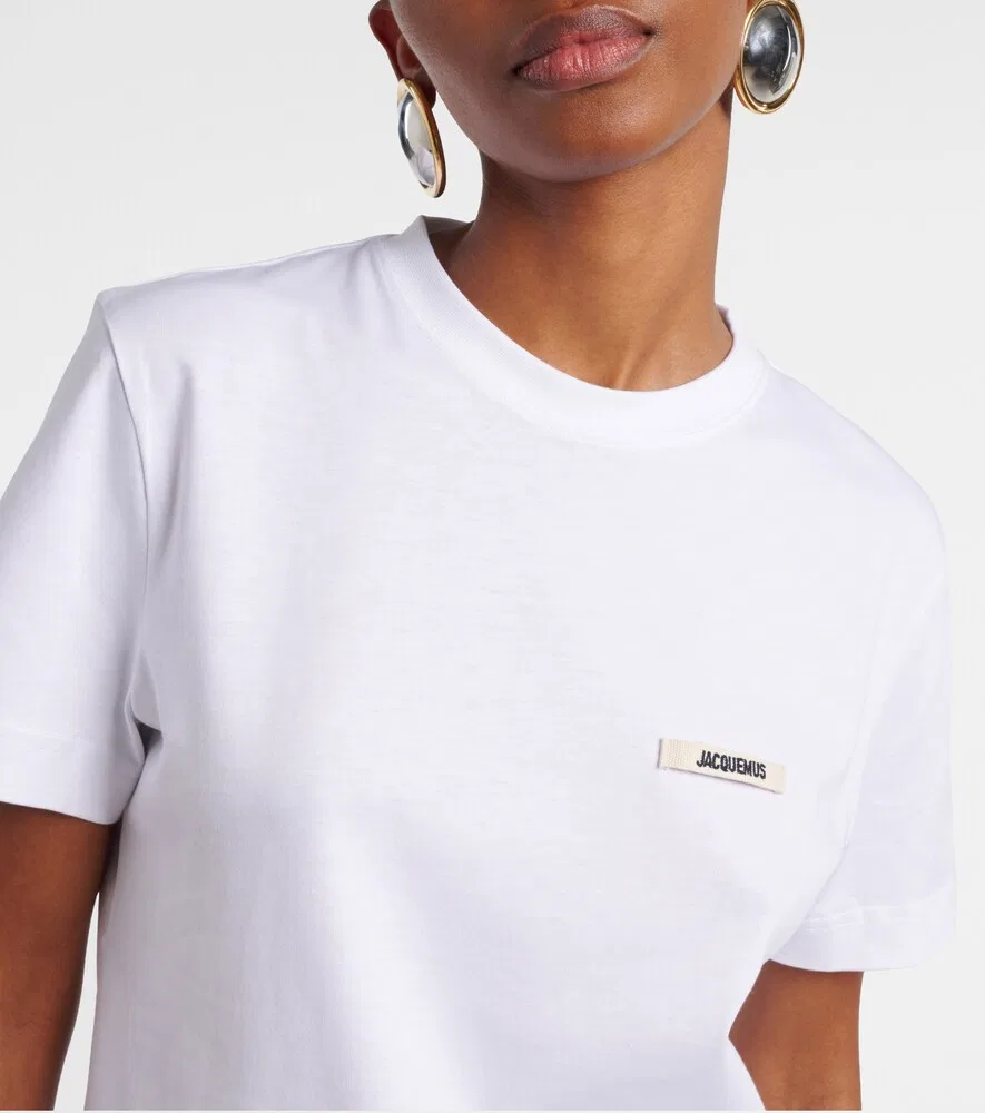 Футболка из хлопкового трикотажа с логотипом Jacquemus, белый — фото 4