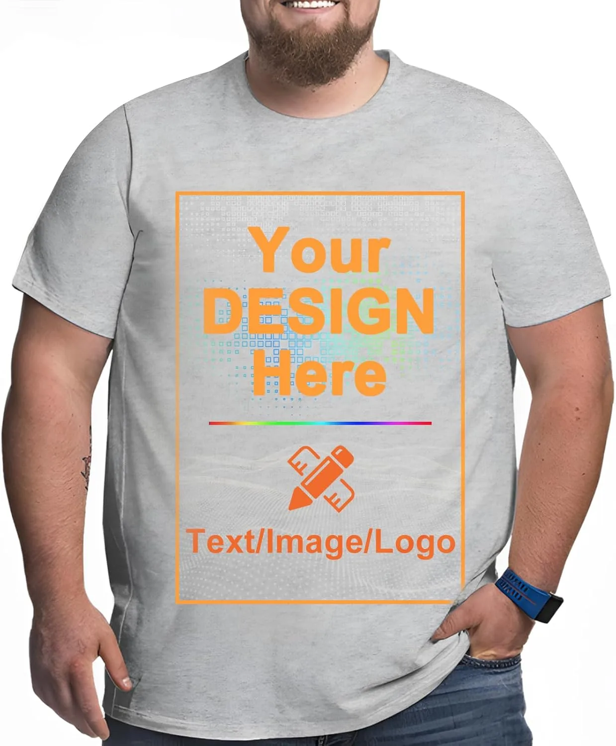 

Футболка Custom для мужчин, Big and Tall, Extra Large, 100% Cotton, Crew Neck EnjoyView