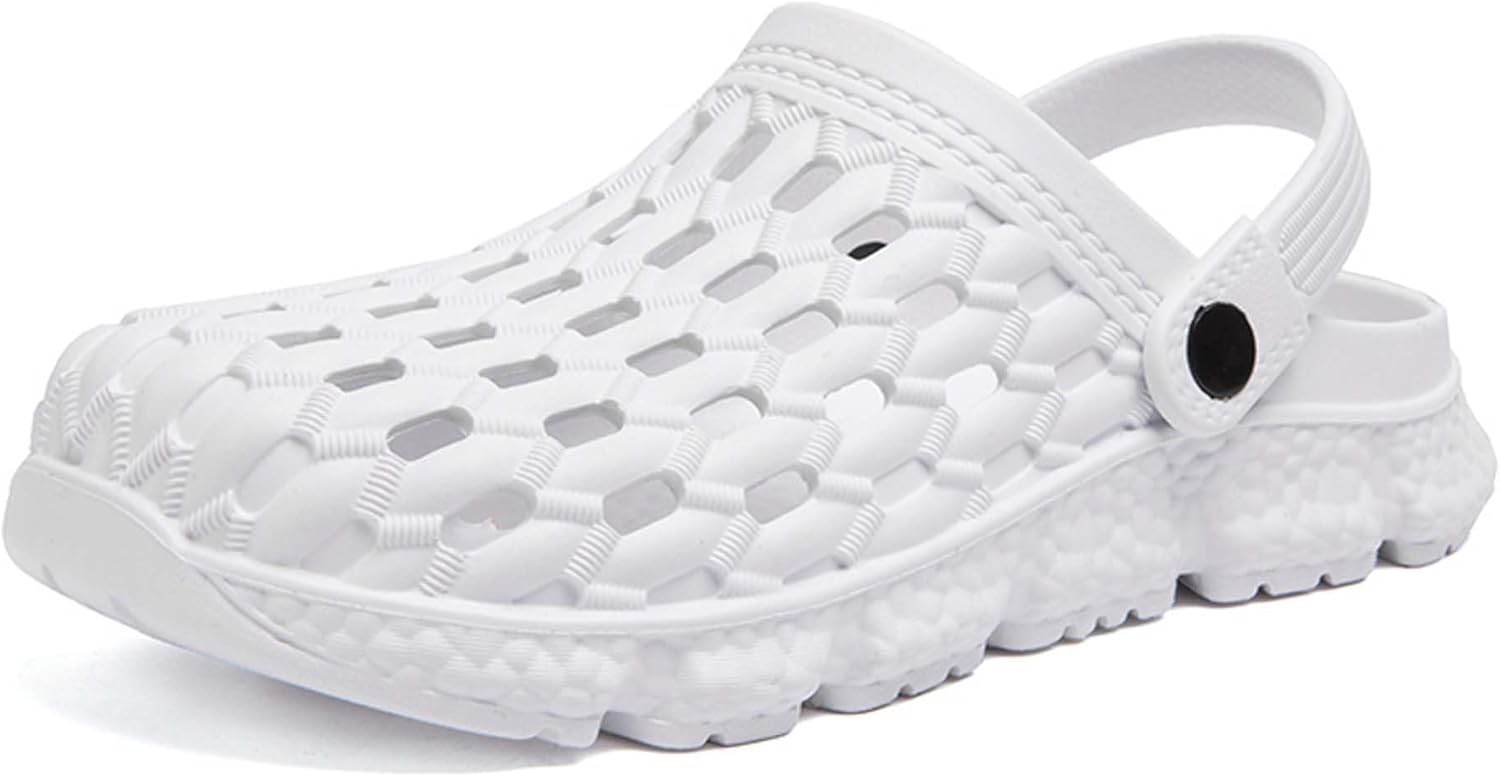 

Мужские сабо для сада, летние дышащие сандалии быстрого высыхания, уличная повседневная обувь для пляжа, домашние шлепанцы для душа, регулируемые, два способа ношения Generic, белый