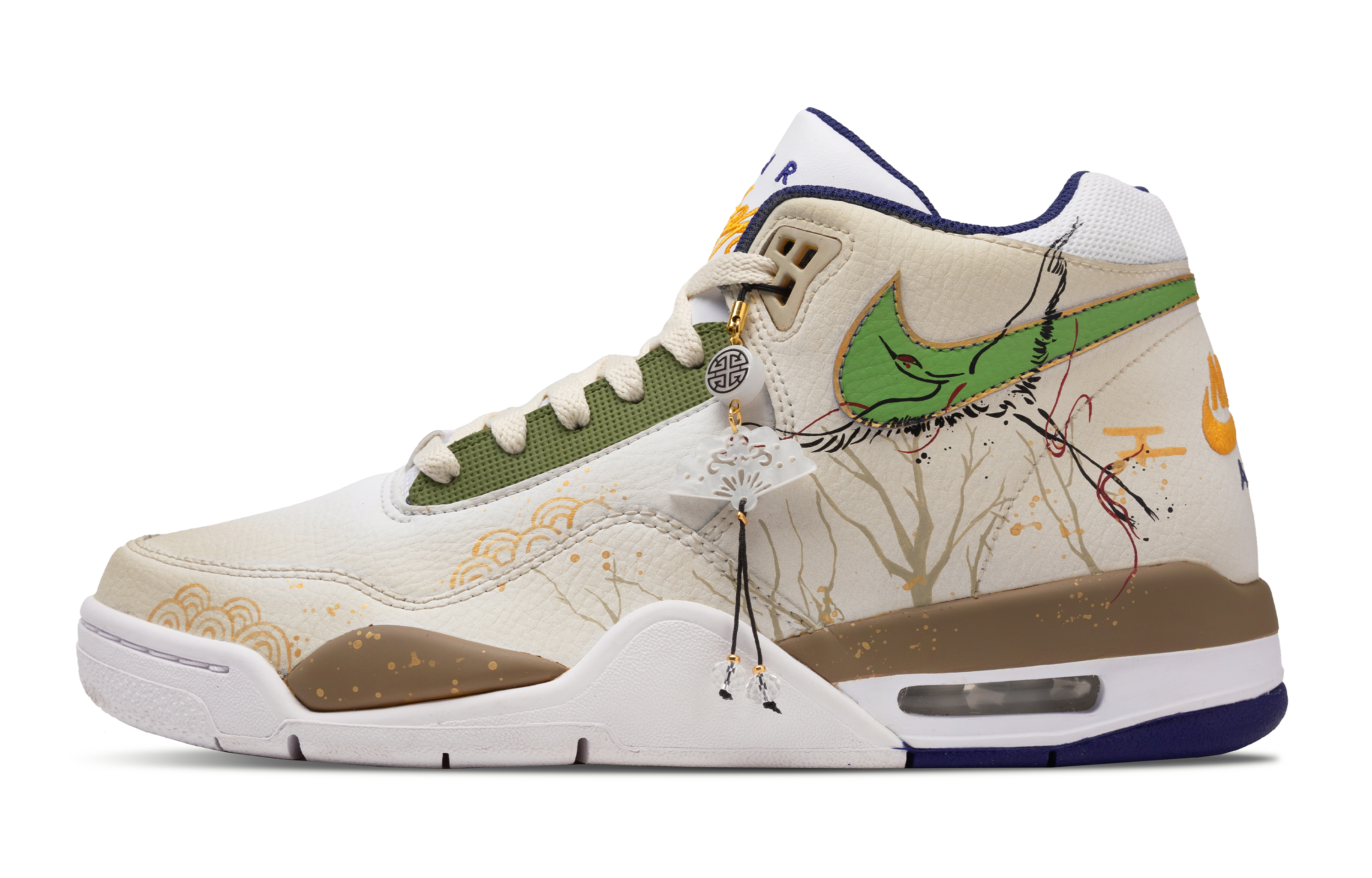 

Nike Баскетбольные кроссовки Flight Legacy с противоскользящей подошвой, износостойкие, винтажные, среднего размера, желтые