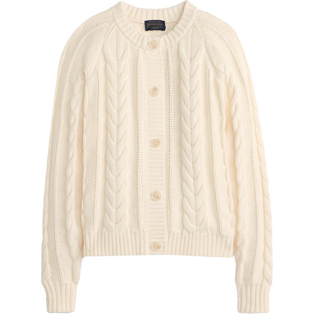 

Кардиган из хлопка с рельефным узором Pendleton, экрю
