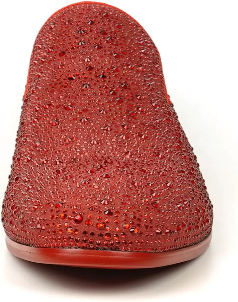 

Лоферы FI-7525 с кристаллами на замше Fiesso by Aurelio Garcia, красный