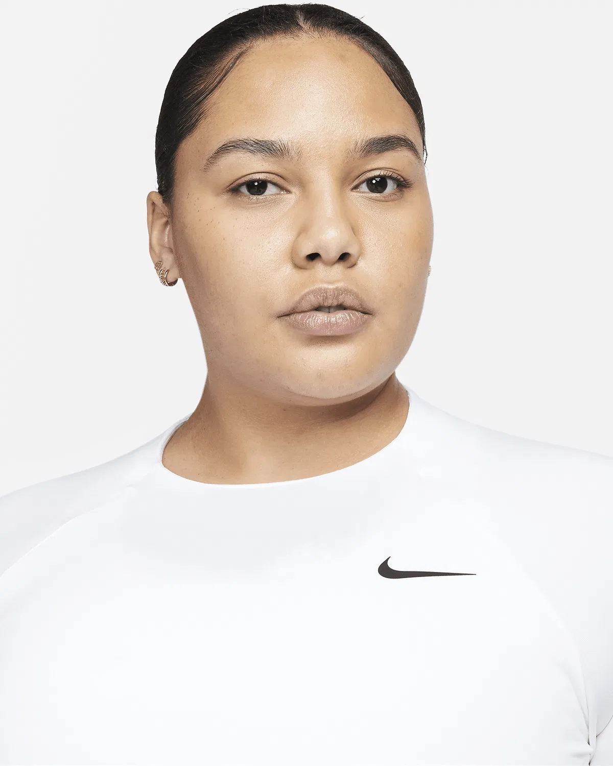 Женская длинная футболка Dri-FIT UV (плюс сайз) Nike Swim Hydroguard, White — фото 3