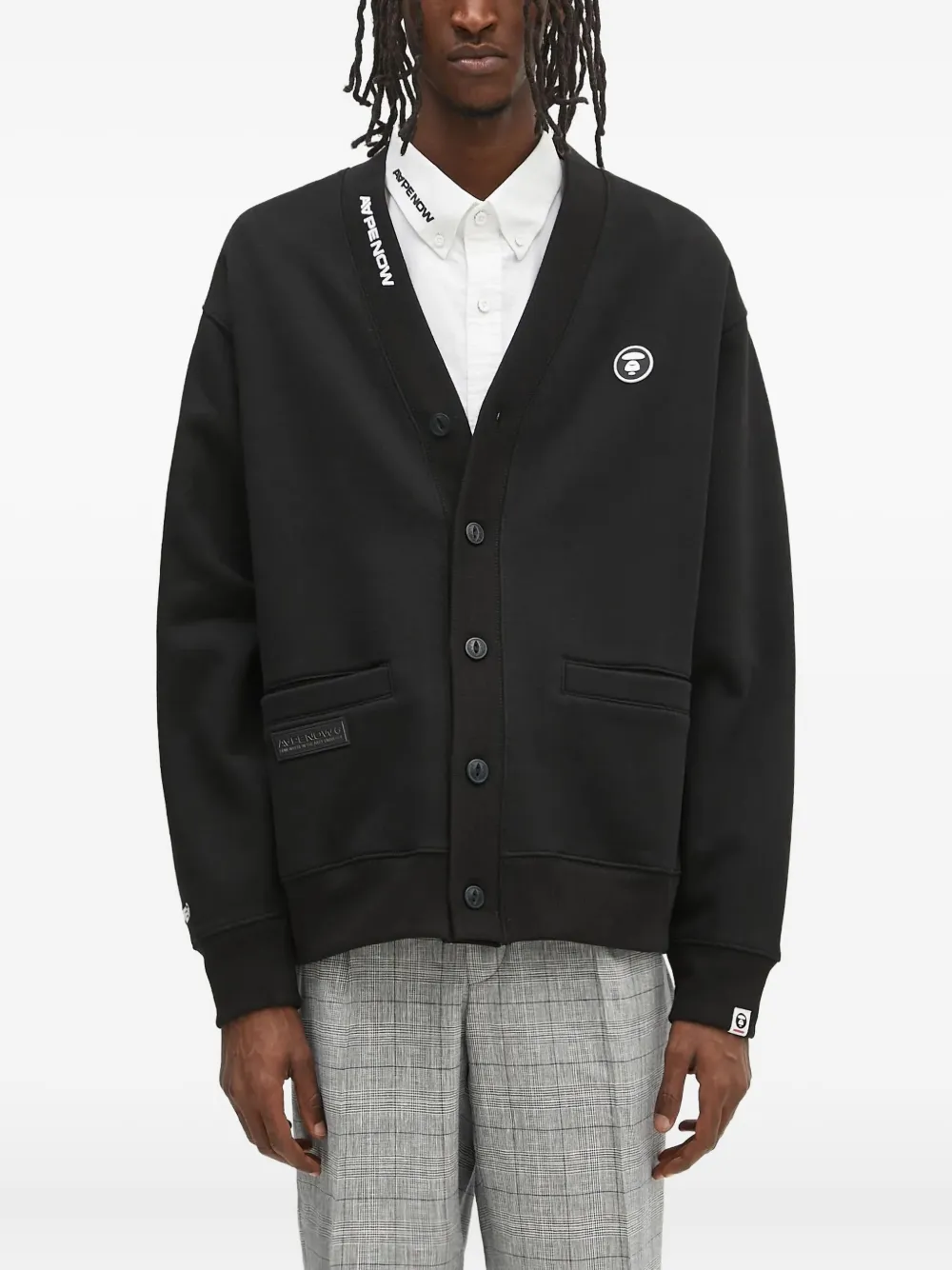 

Кардиган Moonface Logo на пуговицах AAPE BY *A BATHING APE, черный