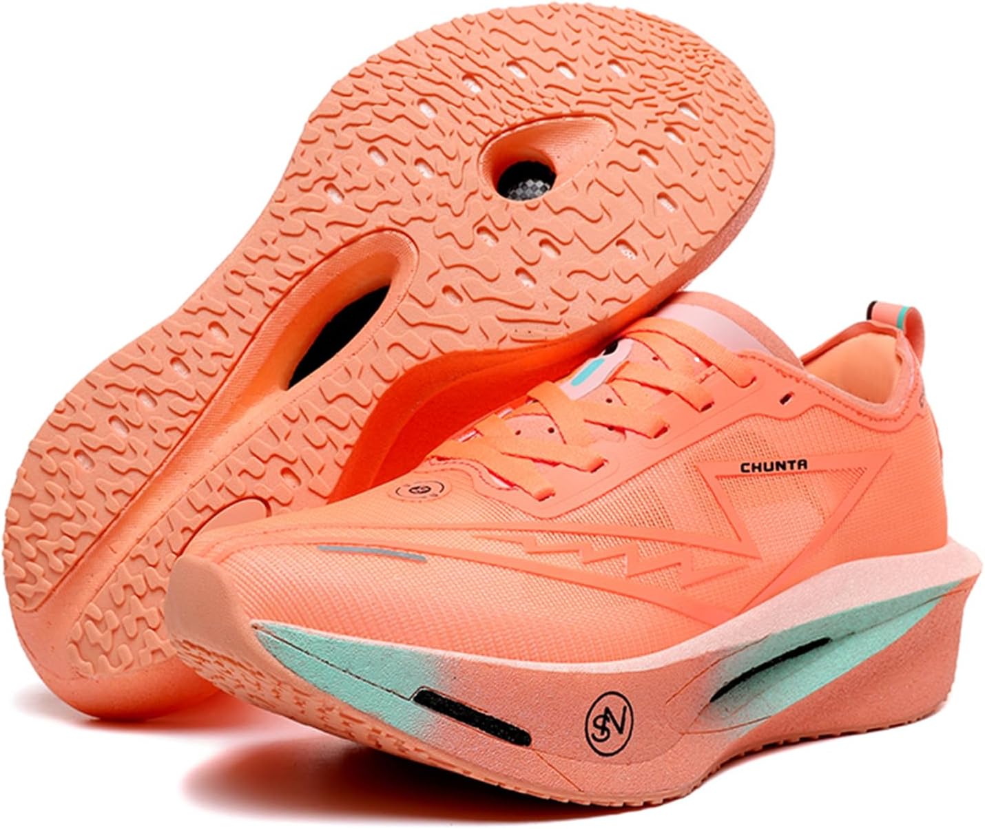 

Мужские спортивные кроссовки с толстой подошвой, противоскользящие, амортизирующие, удобные и стильные с сетчатыми шнурками и дышащей низкой посадкой, подходящие для фитнеса, бадминтона и прогулок Qaoterod, оранжевый