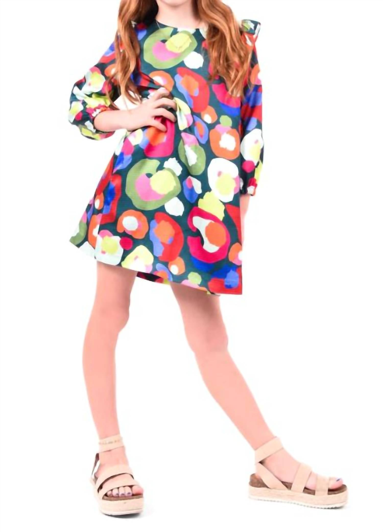 

Детское платье Lil Dress в зимнем стиле с принтом гепарда Emily McCarthy, Winter Pop Cheetah