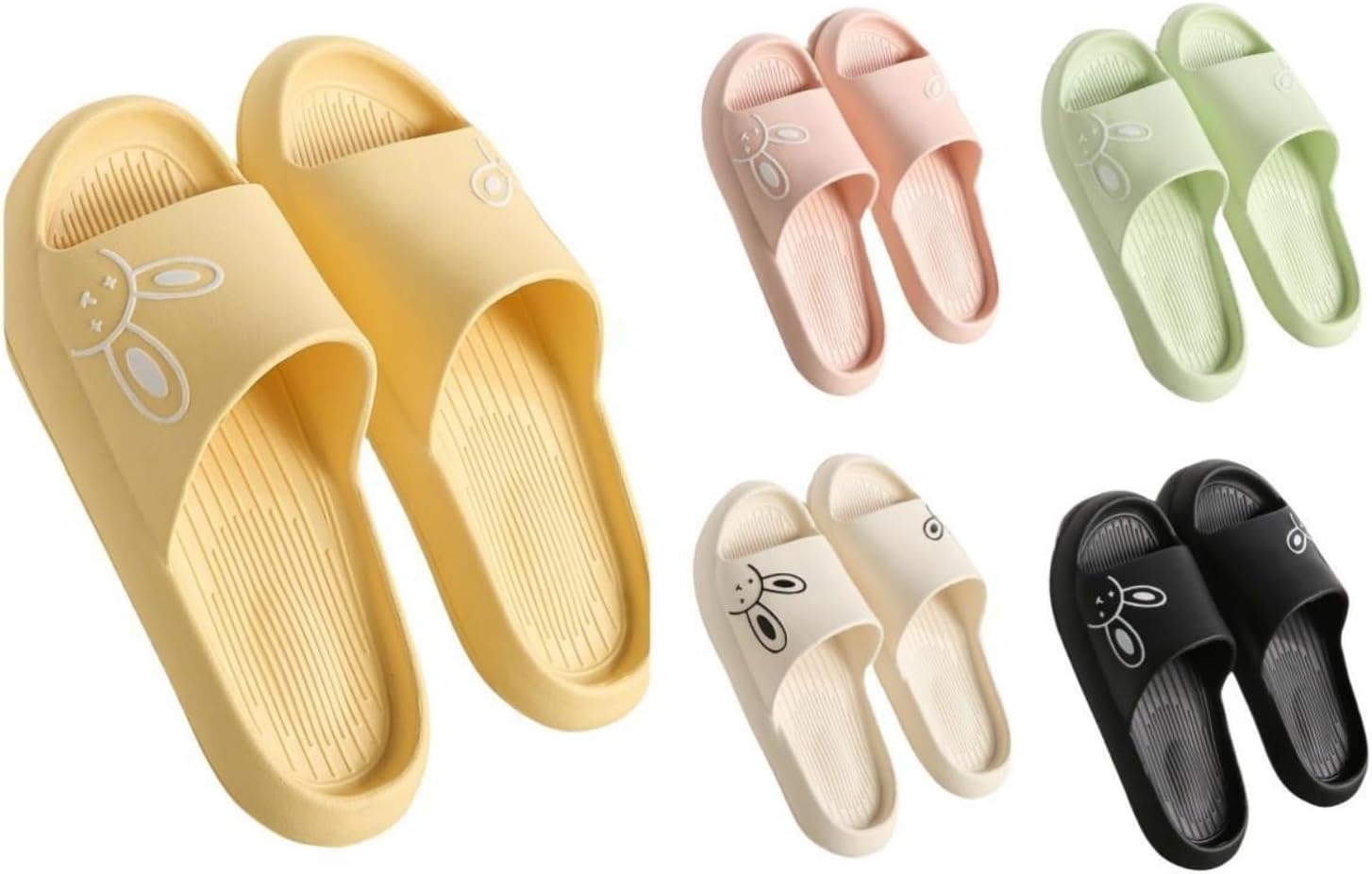 

Милые тапочки ALBIVA в виде зайчиков для женщин, летние, мягкая платформа, нескользящие сандалии для дома и улицы, кавайные подарки для женщин и мужчин, желтый