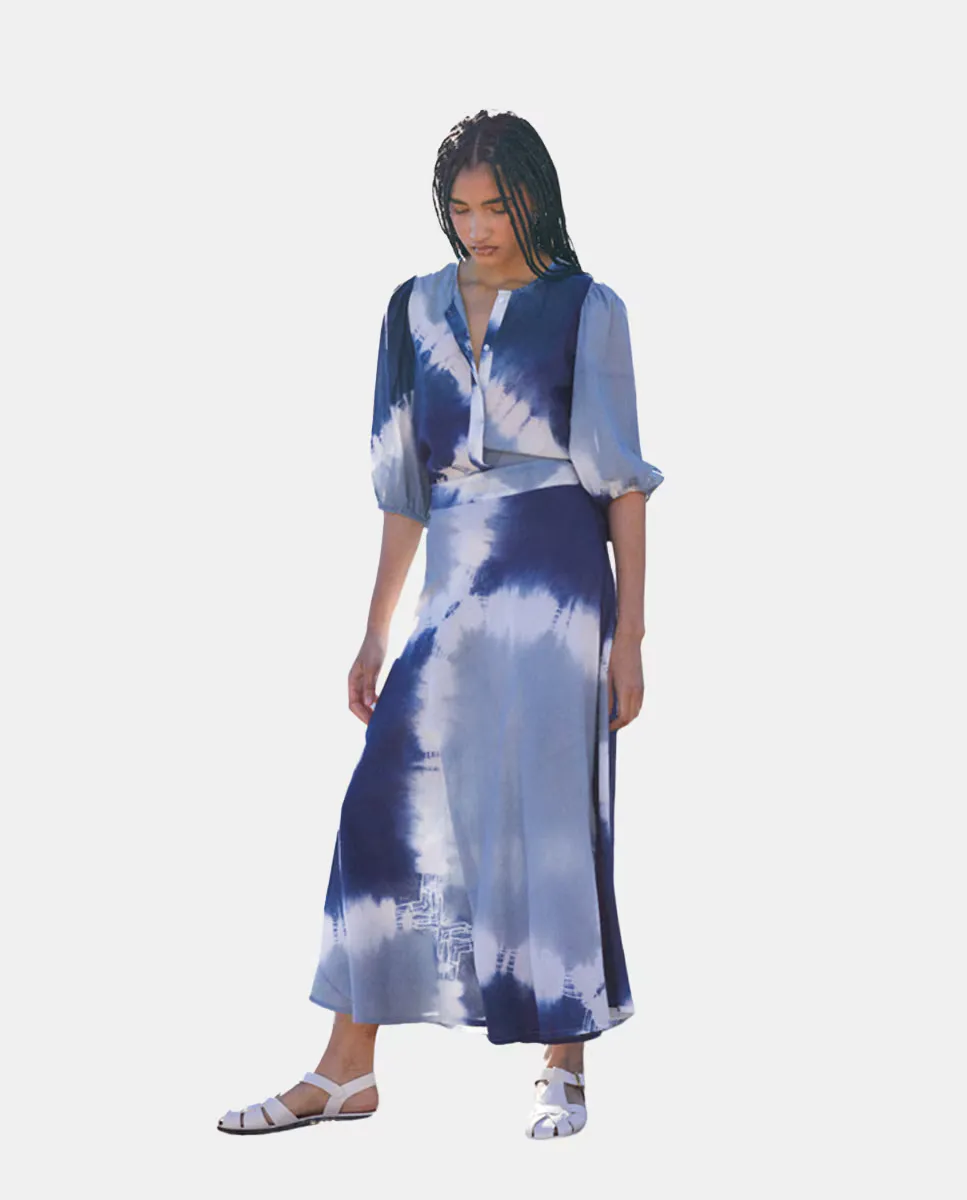

Юбка кроссовая Tie Dye синяя Babbaki, темно-синий