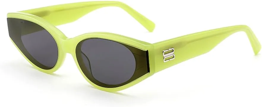 

Овальные поляризованные солнцезащитные очки для женщин из ацетата, маленькие солнцезащитные очки для мужчин, очки с защитой от УФ-излучения UV400 HCPIHF, Green Sun