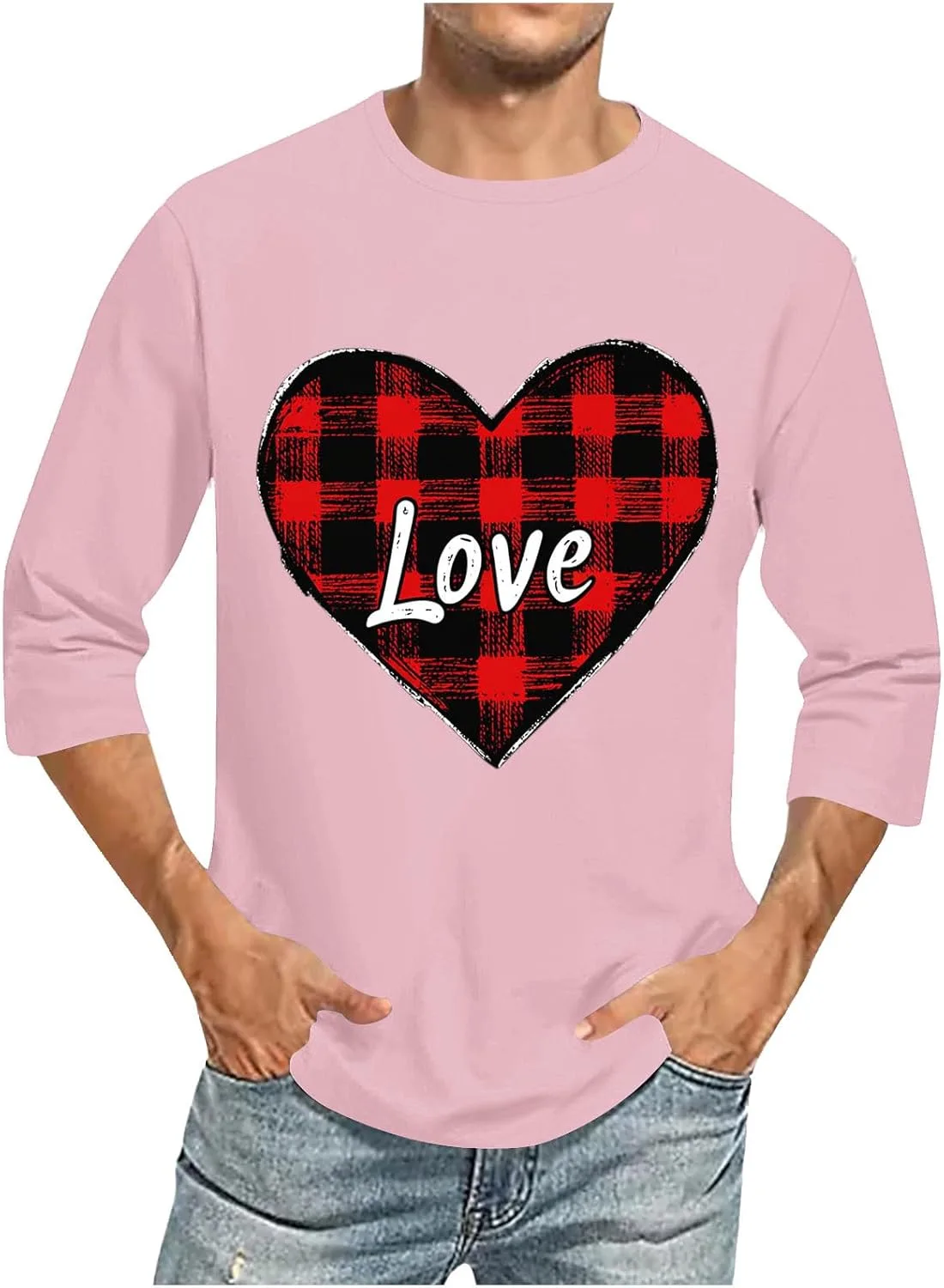 

Футболка мужская Valentine's Day с принтом Love Heart, 3/4 рукава