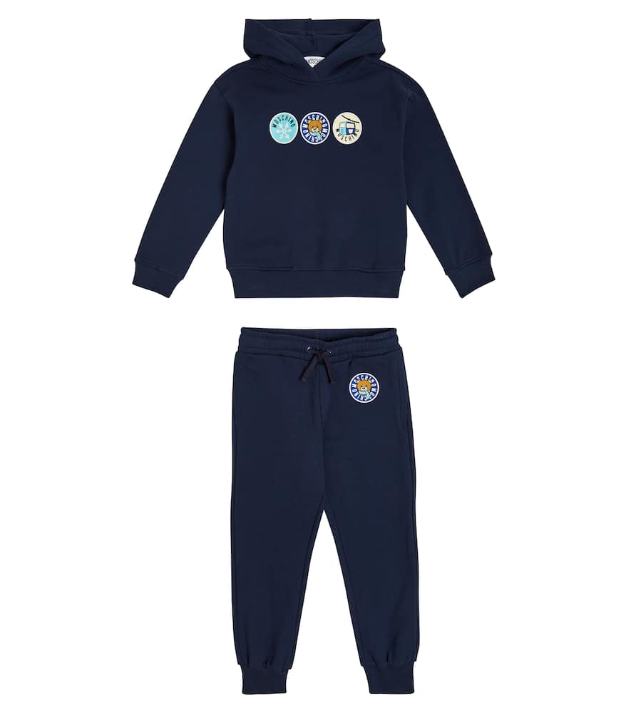 

Распечатанный хлопковый джерси спортивный костюм Moschino Kids, 40016 - Blu Navy