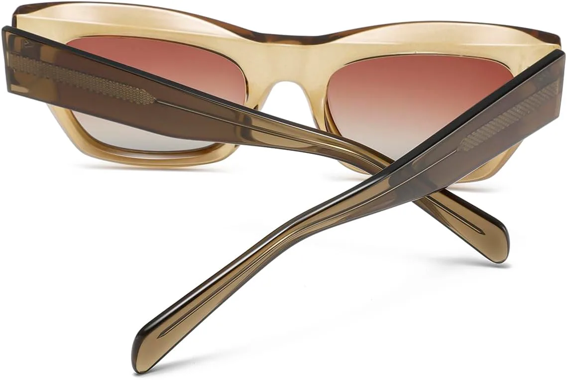 

Солнцезащитные очки Tr90 в квадратной оправе, поляризованные, мужские, UV400, женские, модные, «кошачий глаз», с ацетатными дужками, унисекс weiyuchen, Black