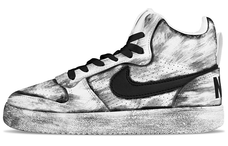 

Кроссовки Nike Court Borough Skateboarding Shoes Men Mid-top Gray, черный
