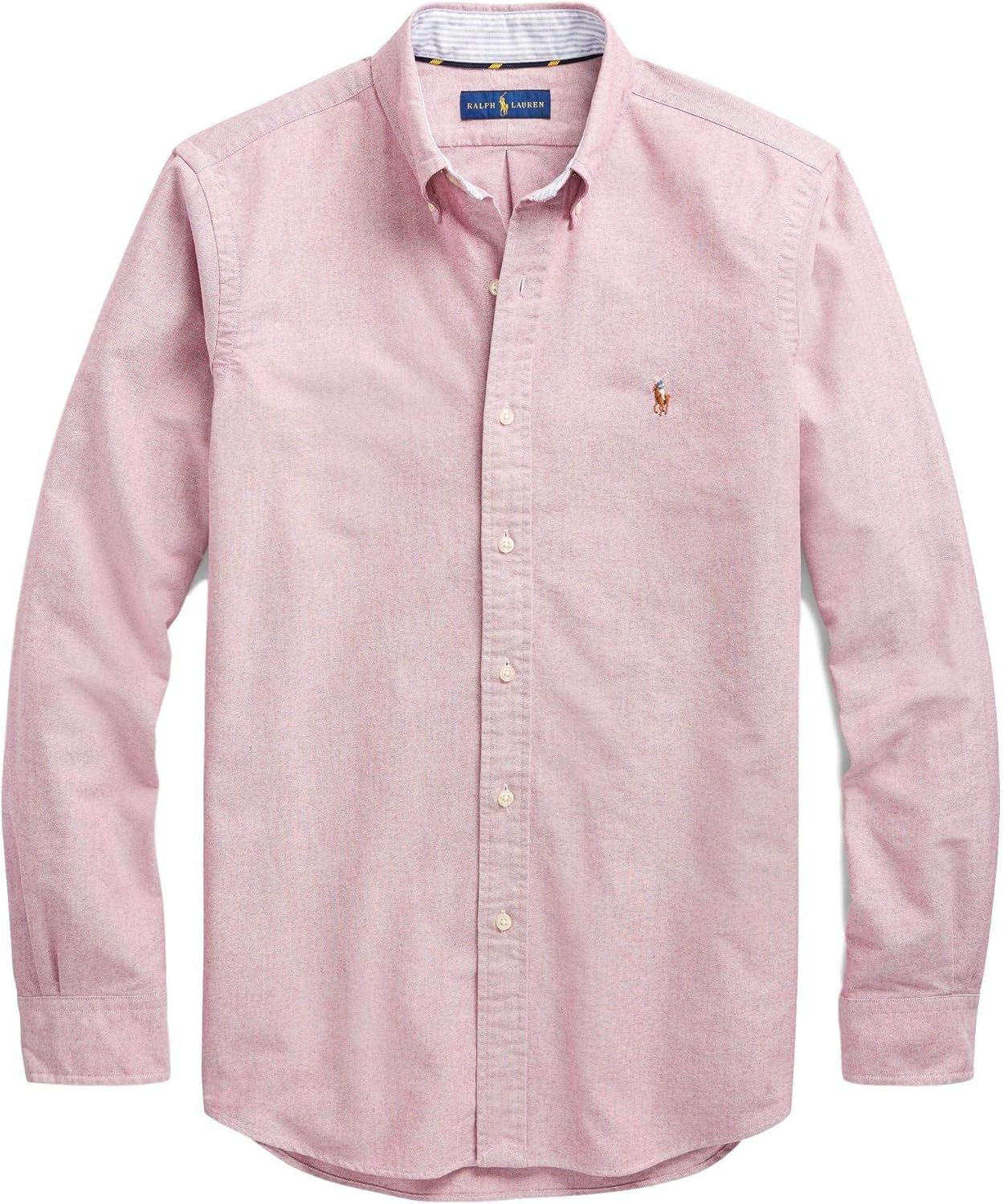 

POLO RALPH LAUREN Мужская классическая клетчатая оксфордская рабочая рубашка с длинным рукавом, The Basic Crimson