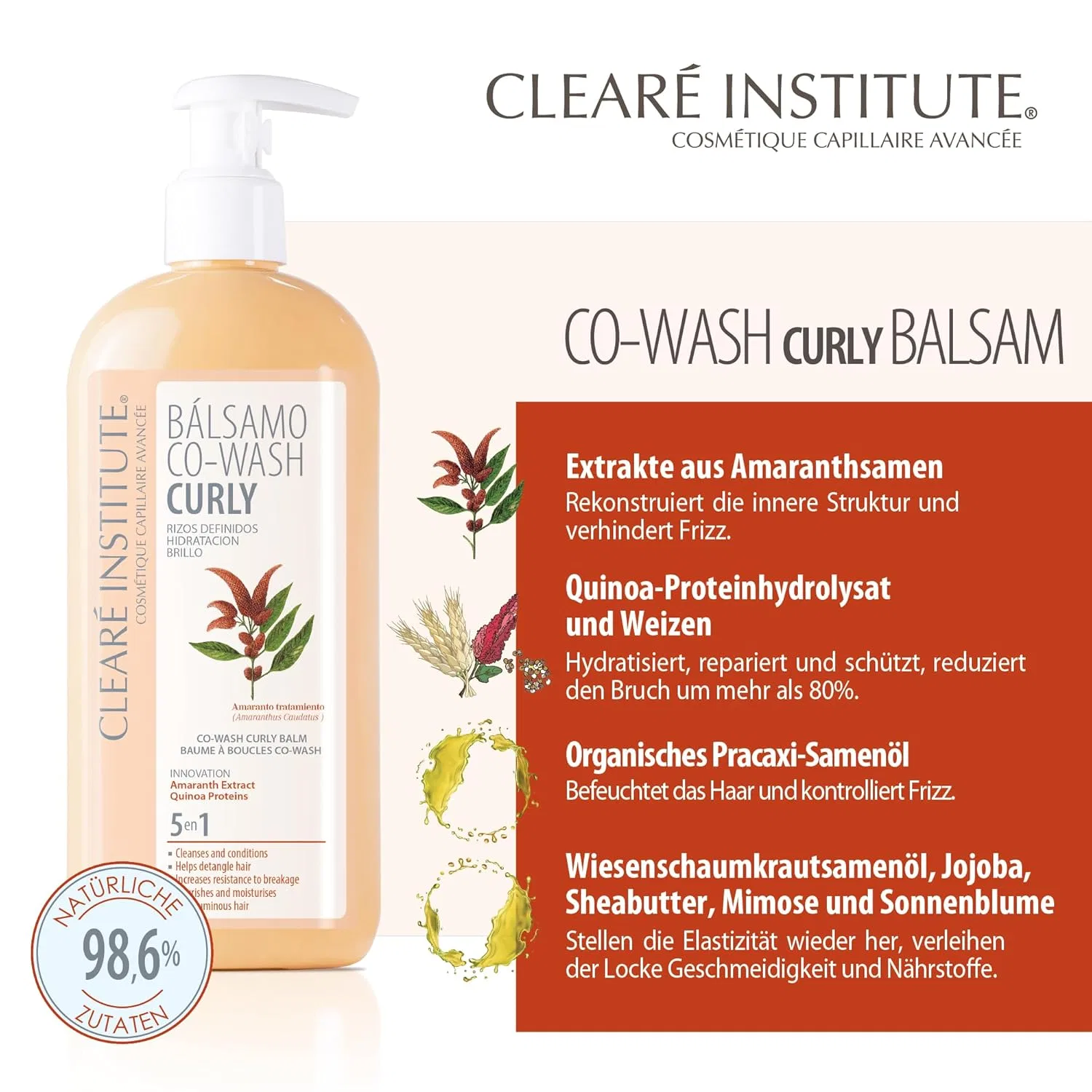 Бальзам для кудрявых волос Clearé Institute Co-Wash Curly Balm 330 мл Clearé Institute — фото 2