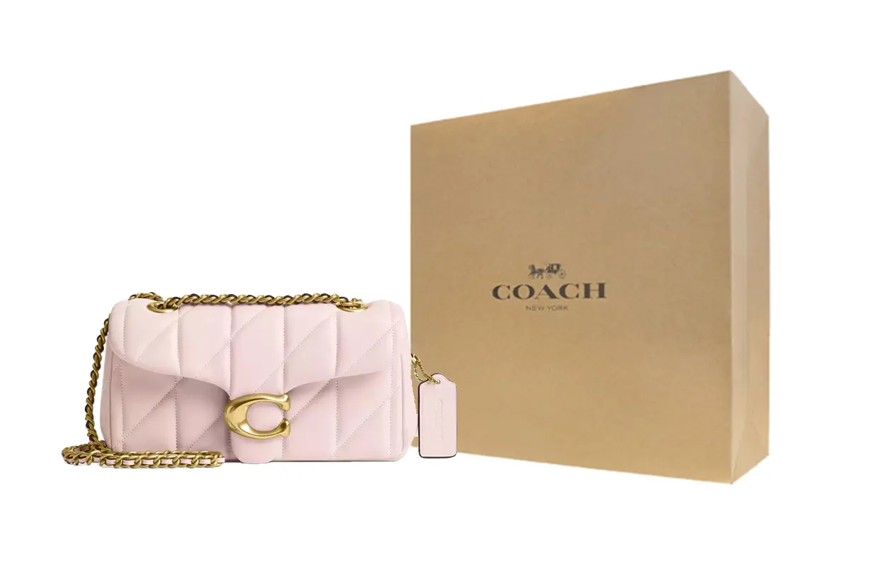 

COACH Кожаная сумка через плечо Tabby Trumpets для женщин, цвет Brass & Pink