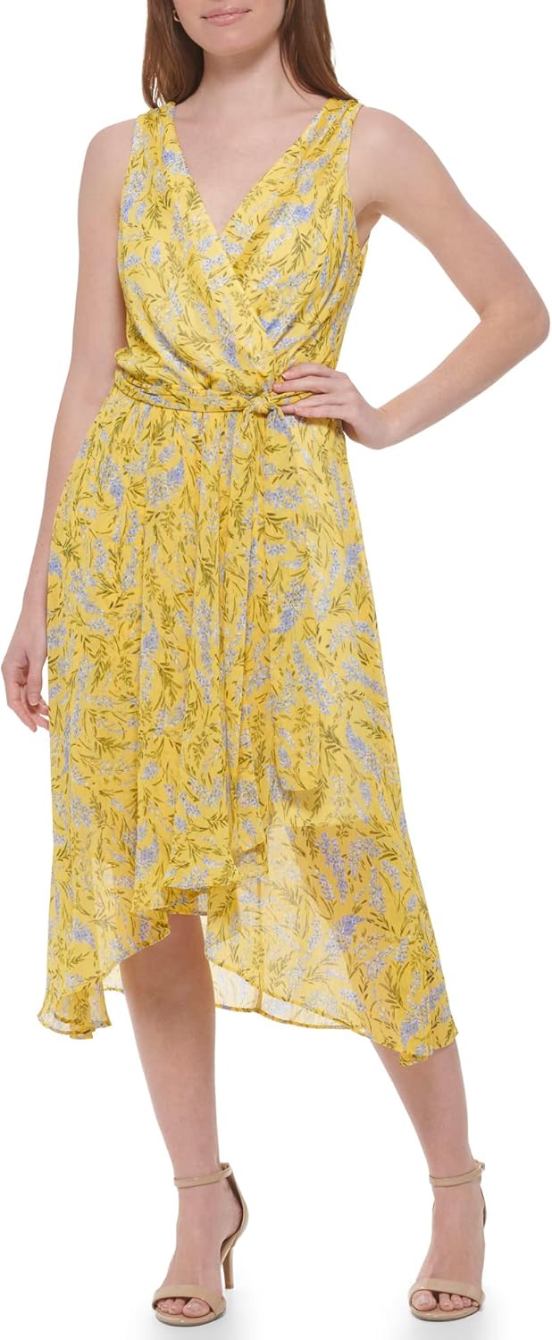 

Женская безрукавка миди Tommy Hilfiger с имитацией запаха из шифона, Mango Multi