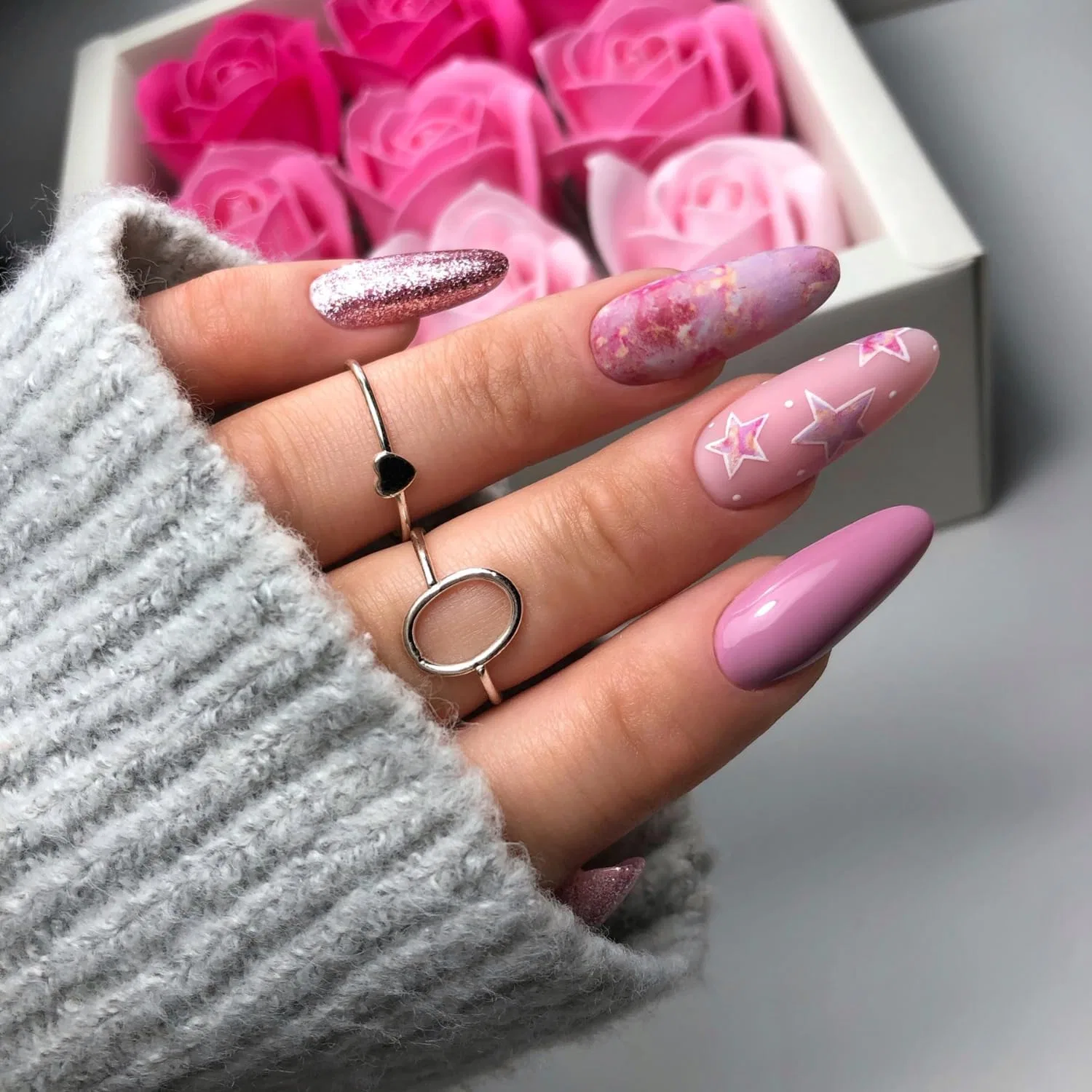 Фольга для дизайна ногтей «Rose Gold Marble» от Semilac Semilac, Gold Marble — фото 4