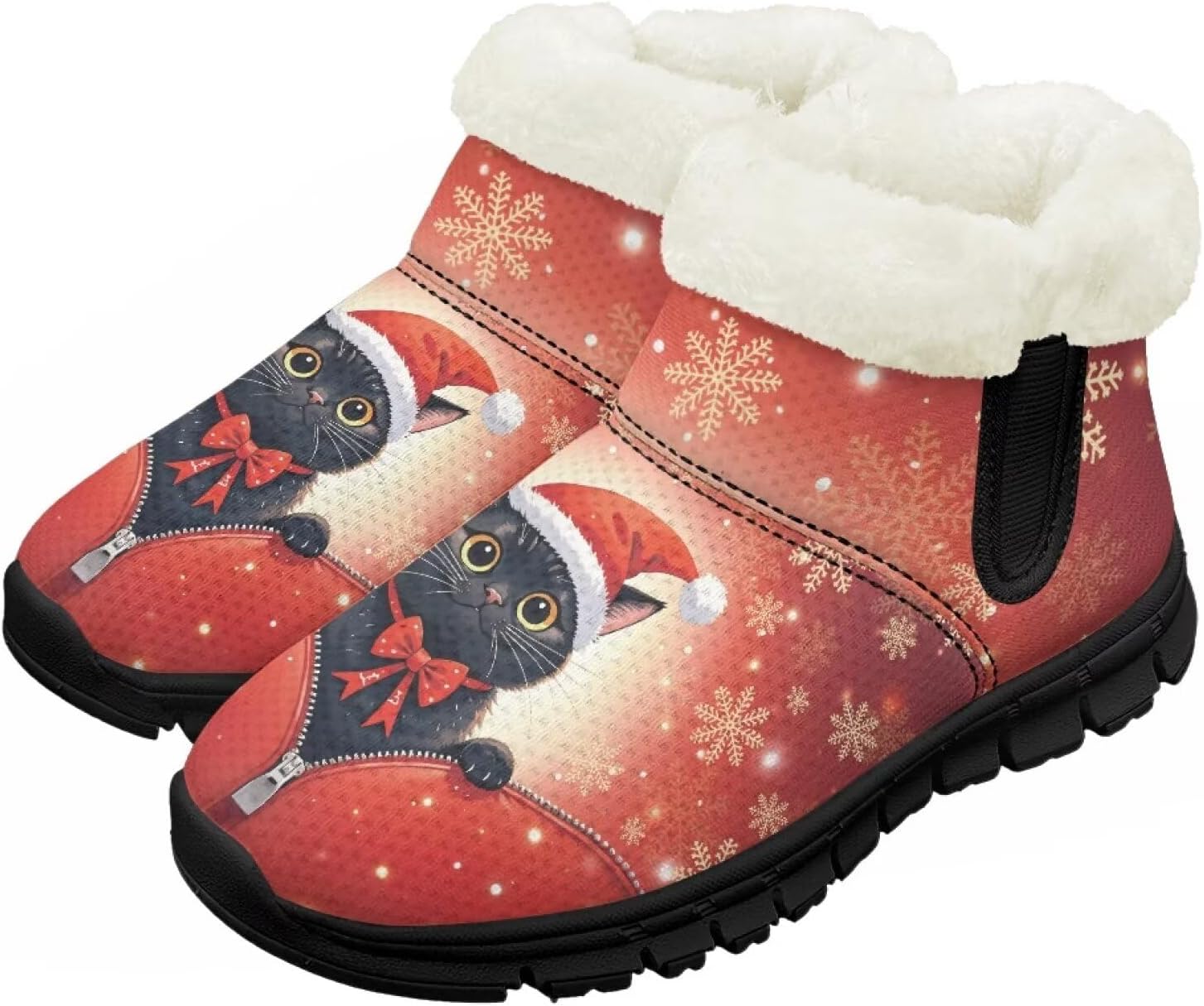 

Детские зимние ботинки для мальчиков и девочек, теплые зимние сапоги с нескользящей подошвой, легкие Chririnla, черный