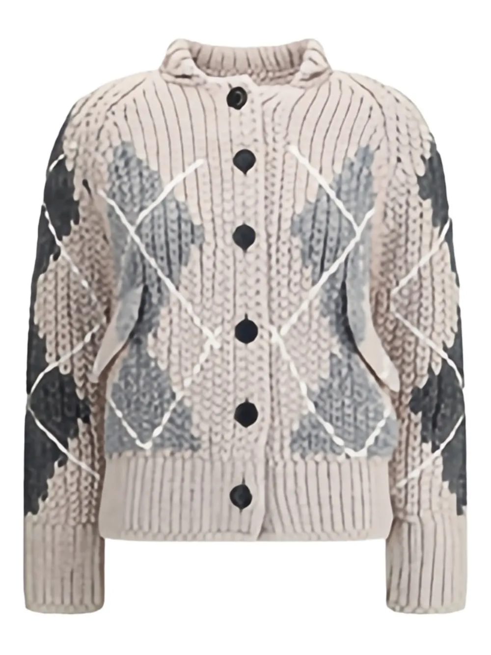 

Кардиган с узором аргайл Ermanno Scervino, серый