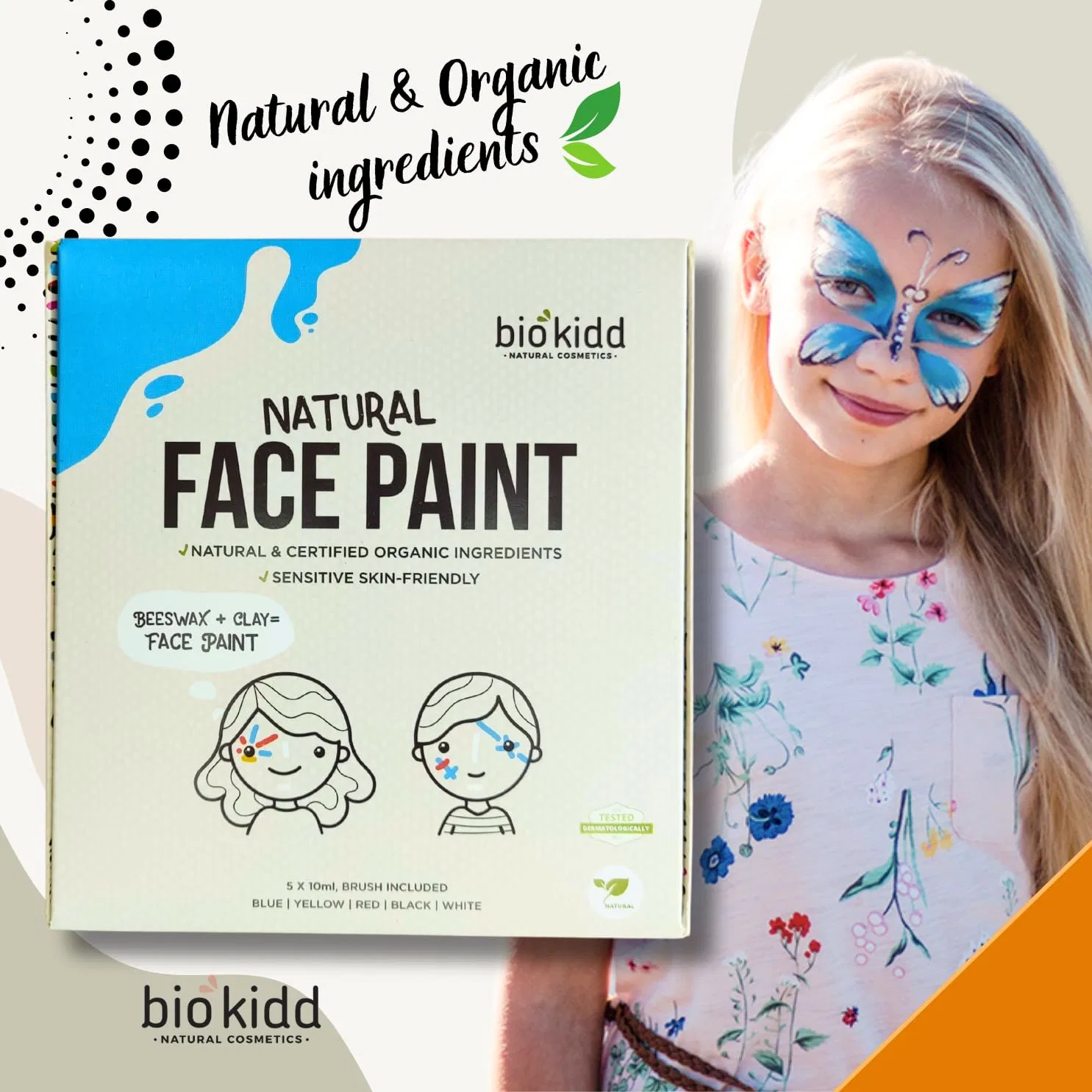 Набор красок для лица для детей Organic Natural Biokidd — фото 2