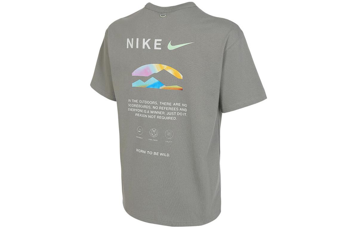 Футболка Essentials мужская серо-зеленая Nike — фото 3