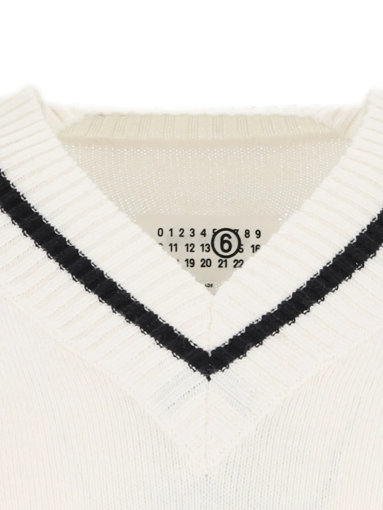 MM6 Maison Margiela джемпер с логотипом и V-образным вырезом, белый — фото 4