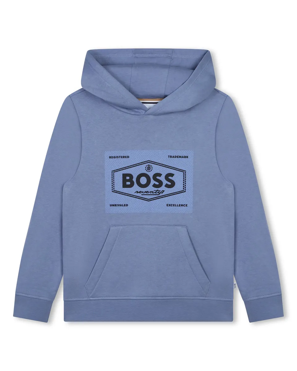 

Толстовка для мальчика с капюшоном и карманом-кенгуру BOSS Kidswear, синий