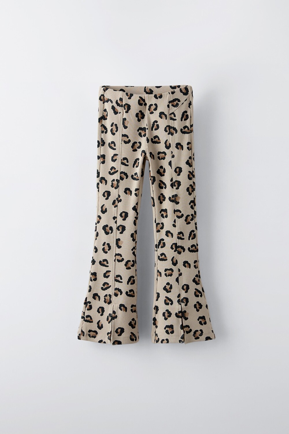 

Расклешенные леггинсы в рубчик ZARA, цвет leopard