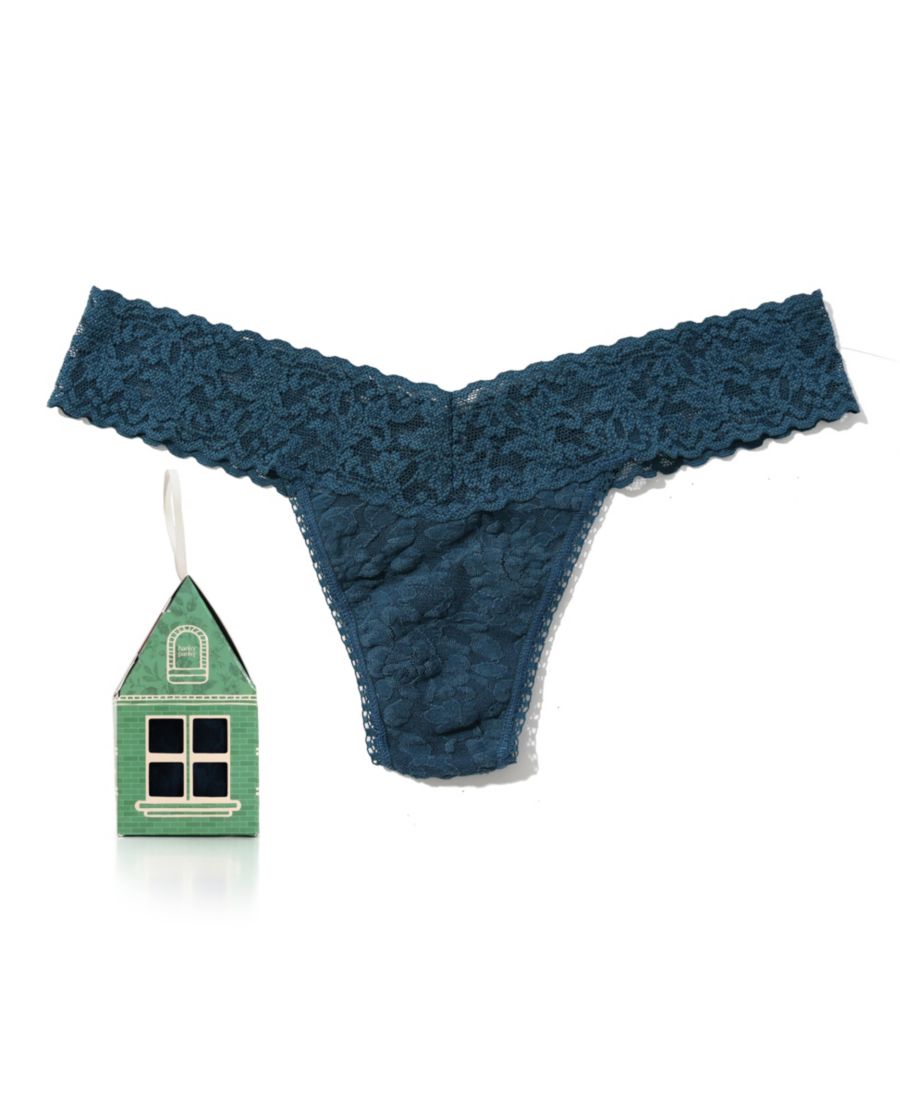 

Женские кружевные трусики-стринги с низкой посадкой, в упаковке по одному Hanky Panky, Deep Waters Blue