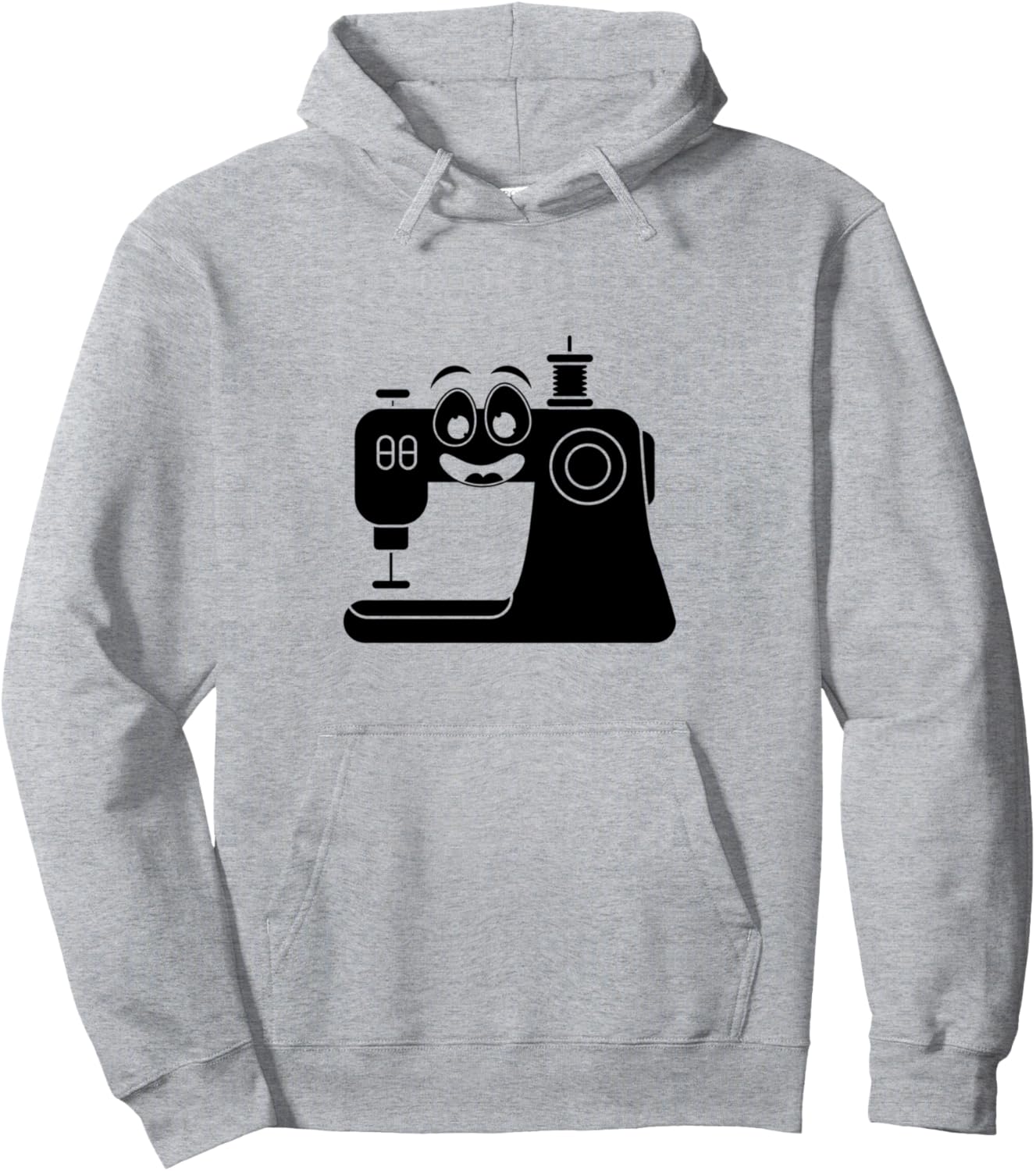 

Мужская толстовка с капюшоном и изображением швейной машины Funny Sewing Machine, серый