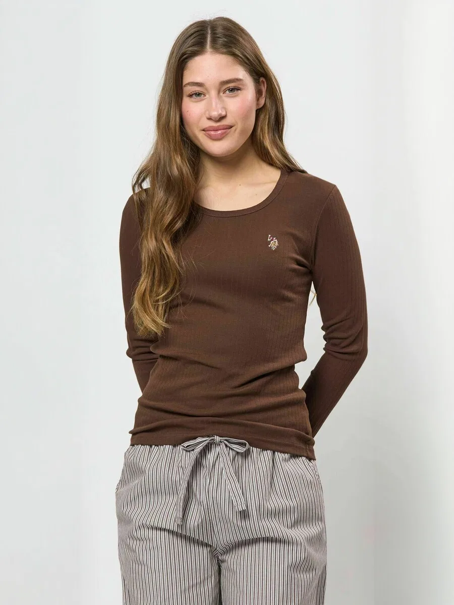 Футболка «UWCarlotte» каштаново-коричневого цвета U.S. POLO ASSN. — фото 2