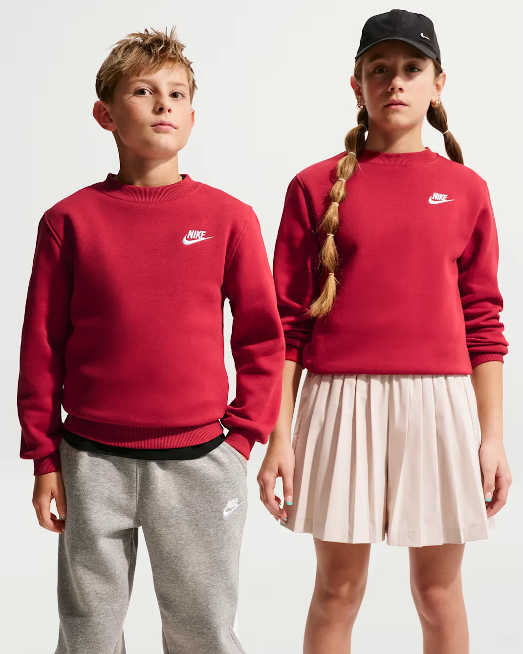 Толстовка для детей постарше Nike Sportswear Club Fleece, Tough Red/White