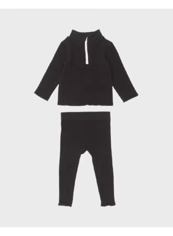 Топ и штаны комплект с длинным рукавом Zara, черный