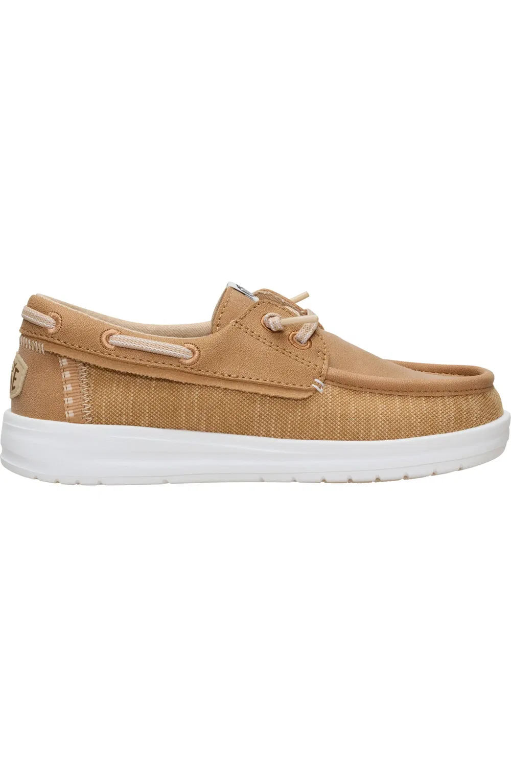 Детские туфли-лодочки slip-on на плоской подошве Wells Hey Dude, Cognac — фото 2