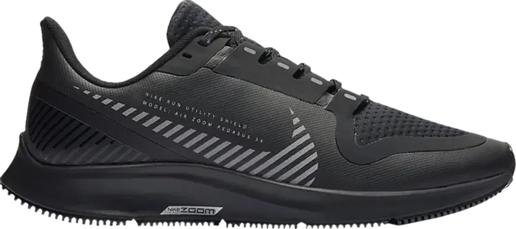 Кроссовки Nike Wmns Air Zoom Pegasus 36 Shield 'Black Metallic Silver', черный