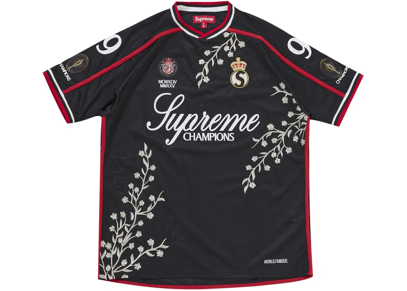 Мужская футбольная джерси с принтом Floral Jersey Supreme, Black