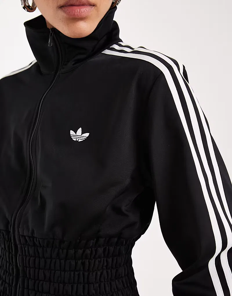 Спортивная куртка Adidas Originals Firebird с присборенной резинкой, черный — фото 3