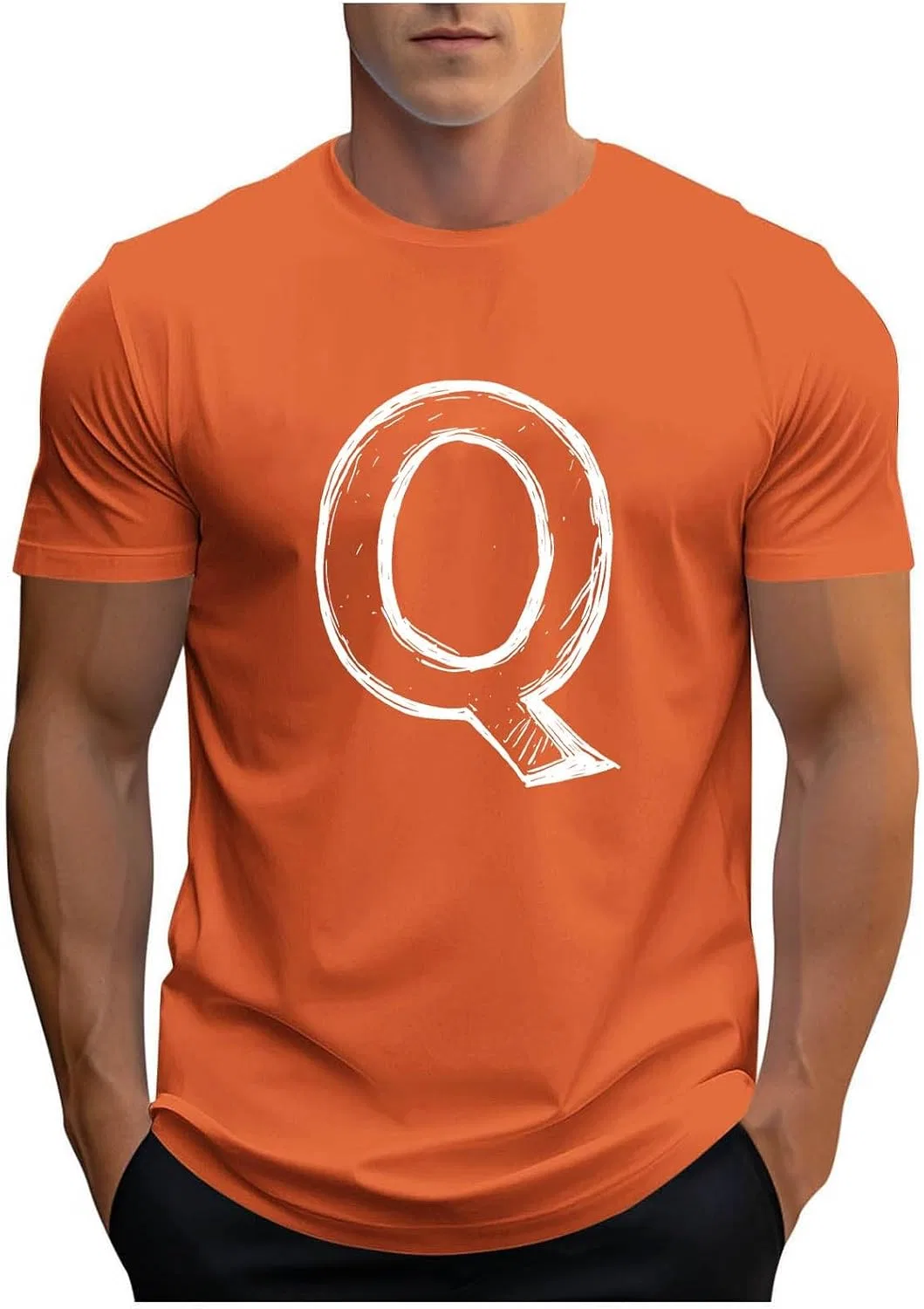 Футболка с буквой Q Varsity, Orange