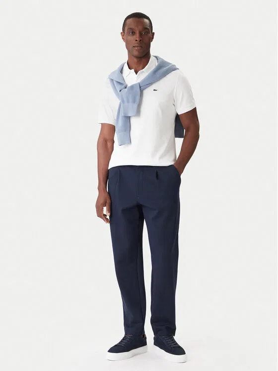 Поло Lacoste Regular Fit, мужское, однотонное, белый — фото 2