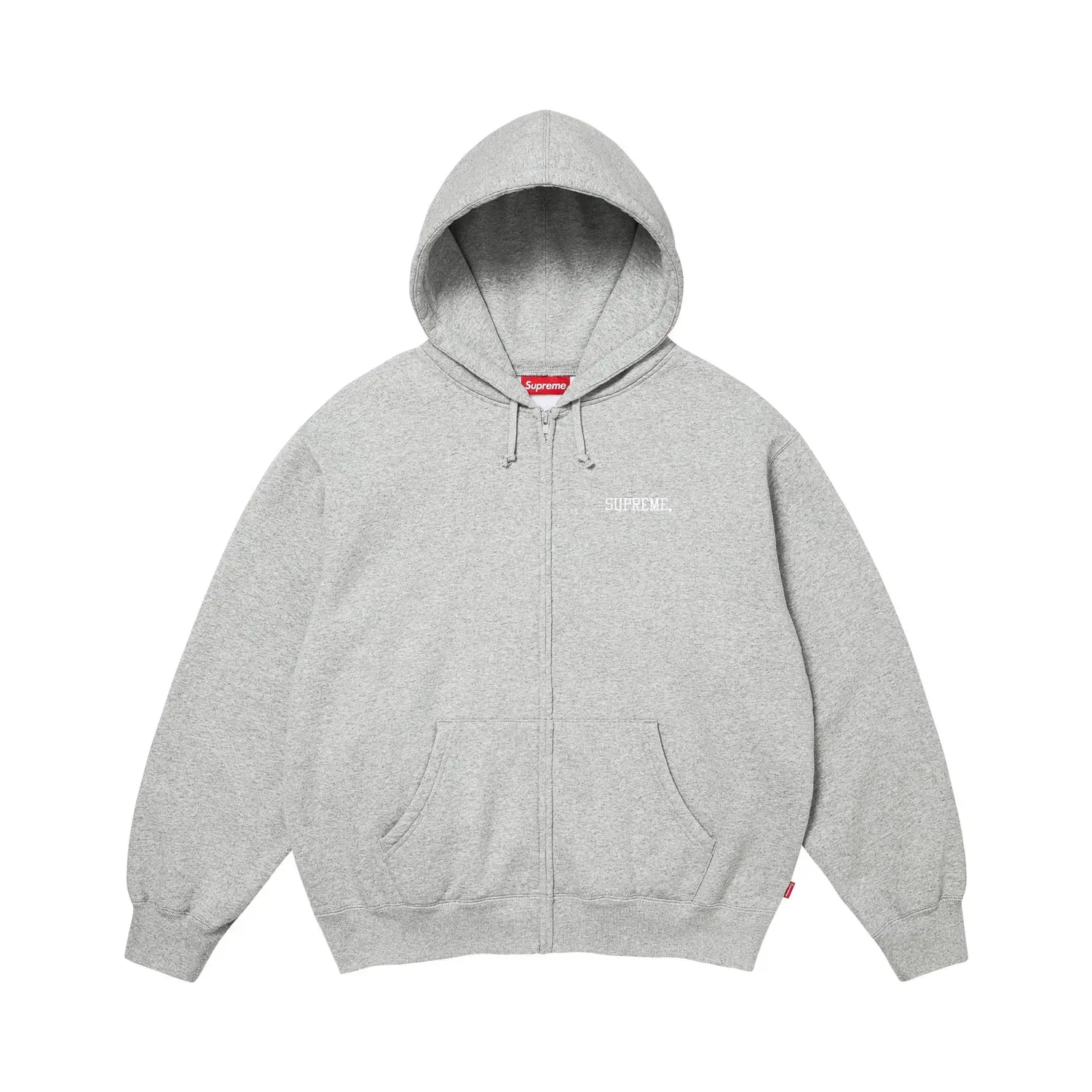 Свитшот на молнии с капюшоном с аппликацией Blessed Supreme, Heather Grey