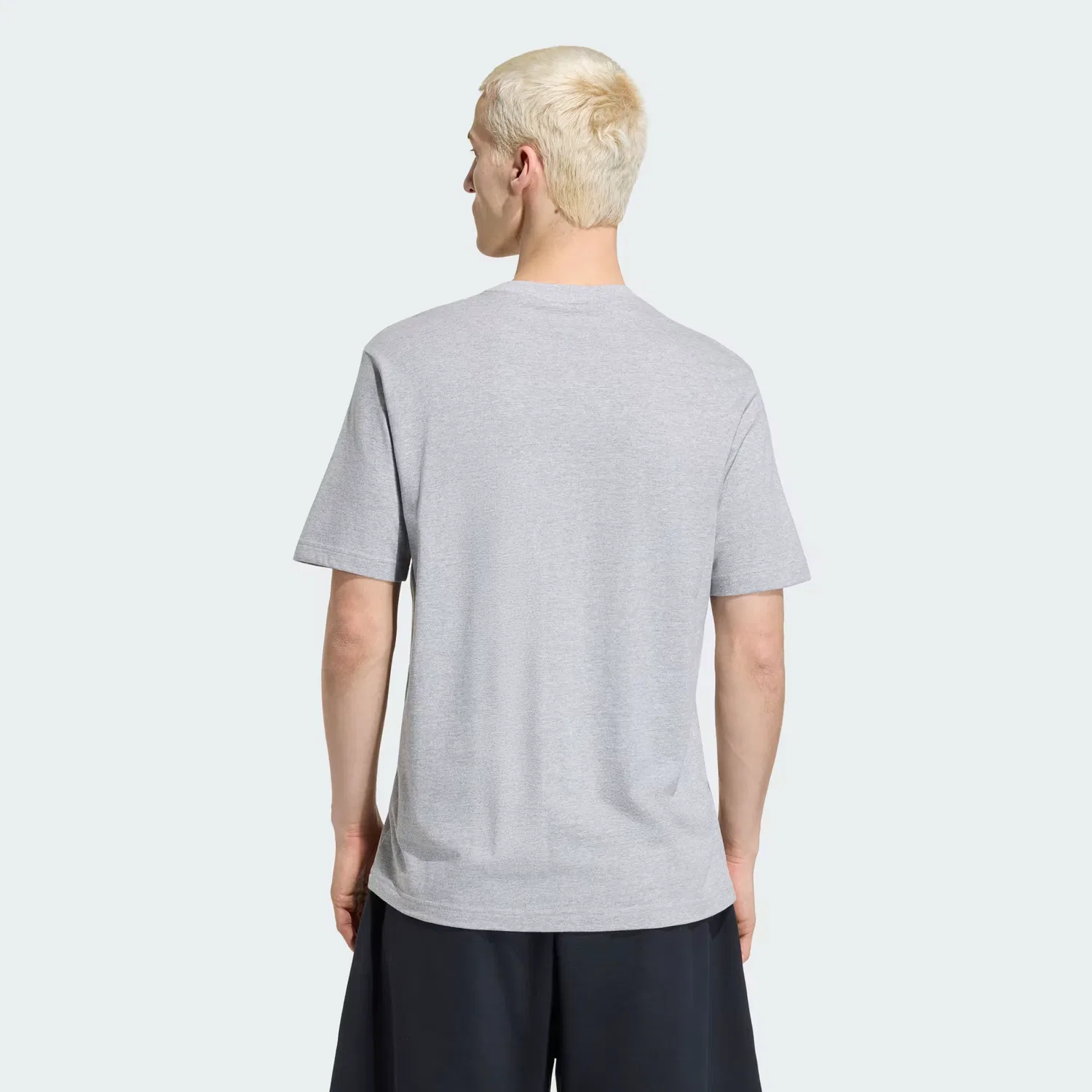 Мужская футболка с круглым вырезом Trefoil Essentials Adidas Originals, серый меланж — фото 3