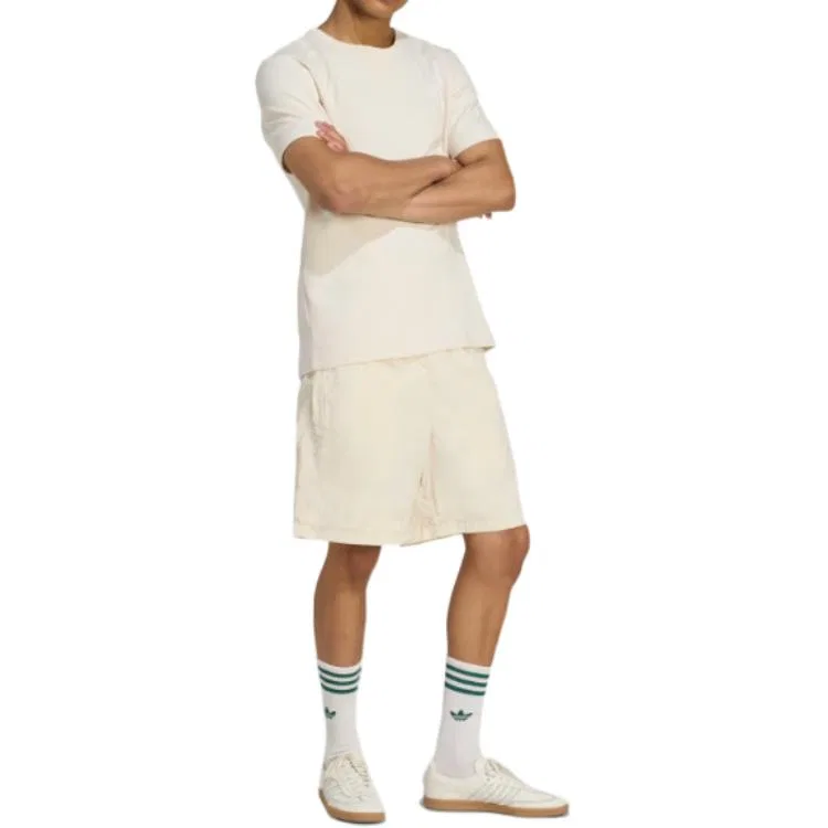 Мужские шорты с принтом Adidas Originals Trefoil Essentials Woven Shorts, Magic White — фото 3