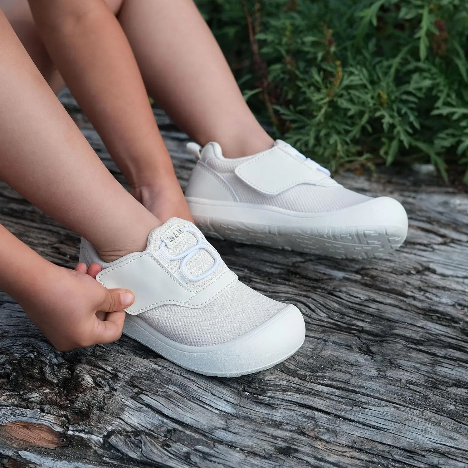 Детские кроссовки для девочек с широким носком JAN & JUL, Cream — фото 2