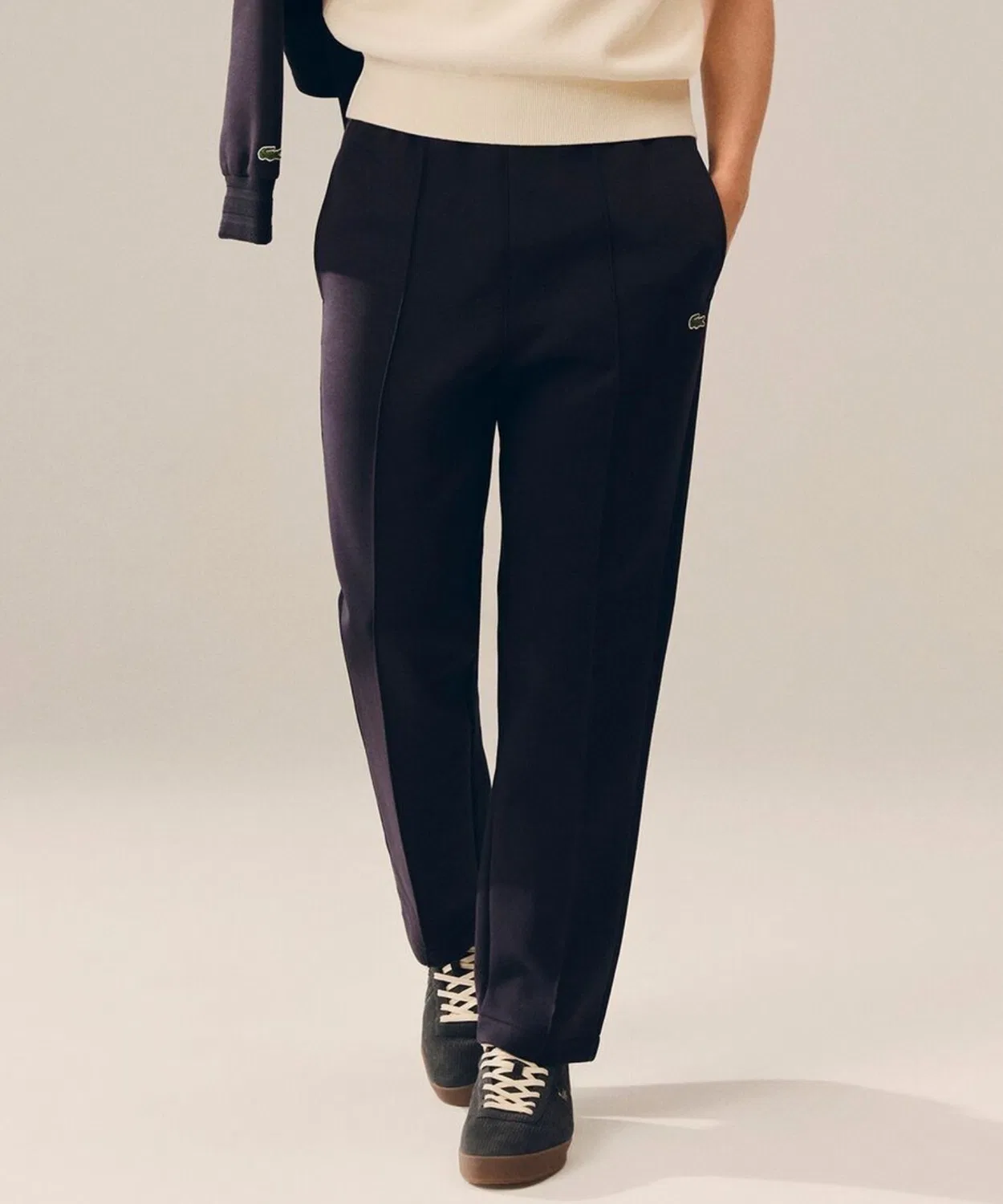 Мужские спортивные штаны из двойного трикотажа с логотипом, Regular Fit LACOSTE, Black